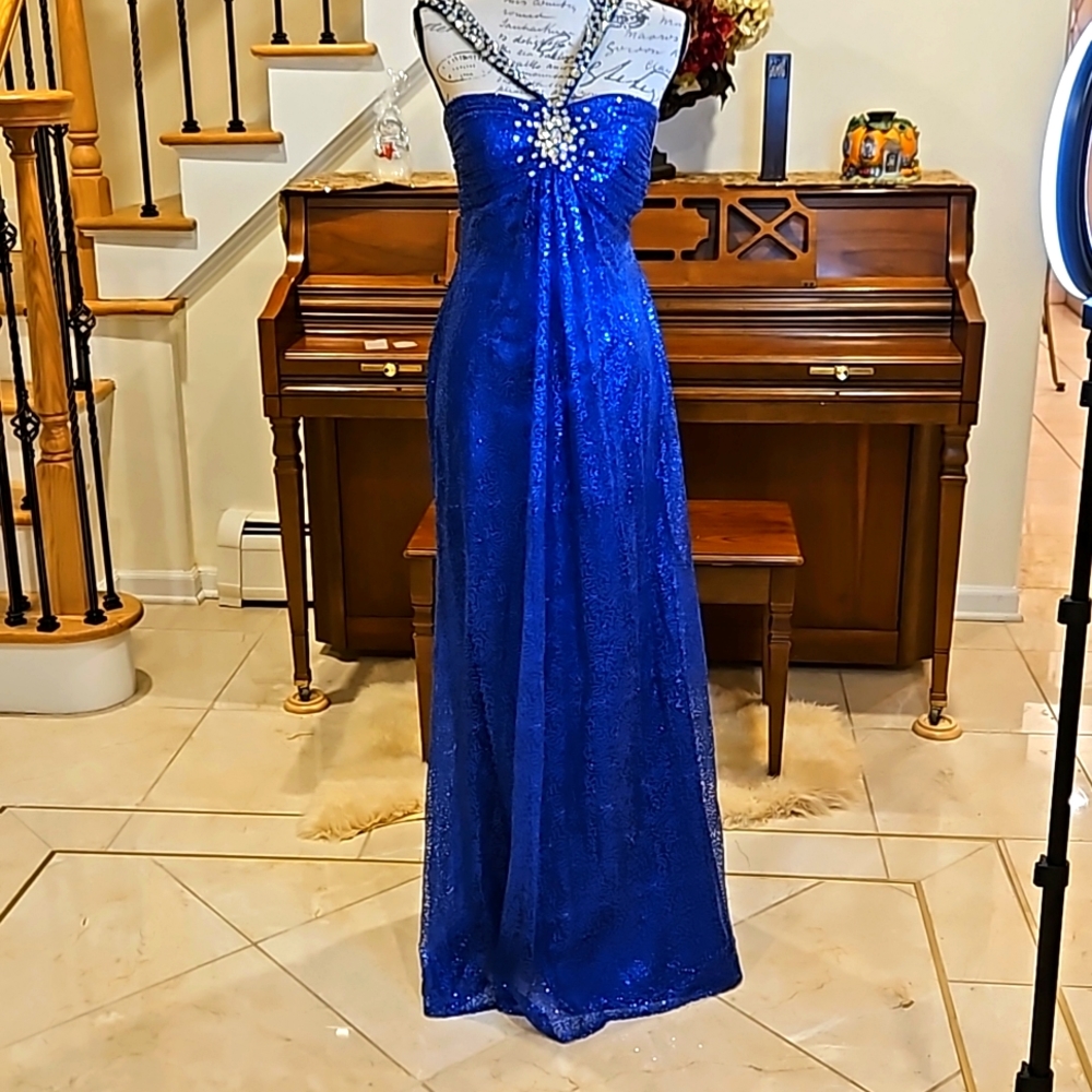 NWOT Studio 17 Blue Sequin and Crystal Dress Size 0